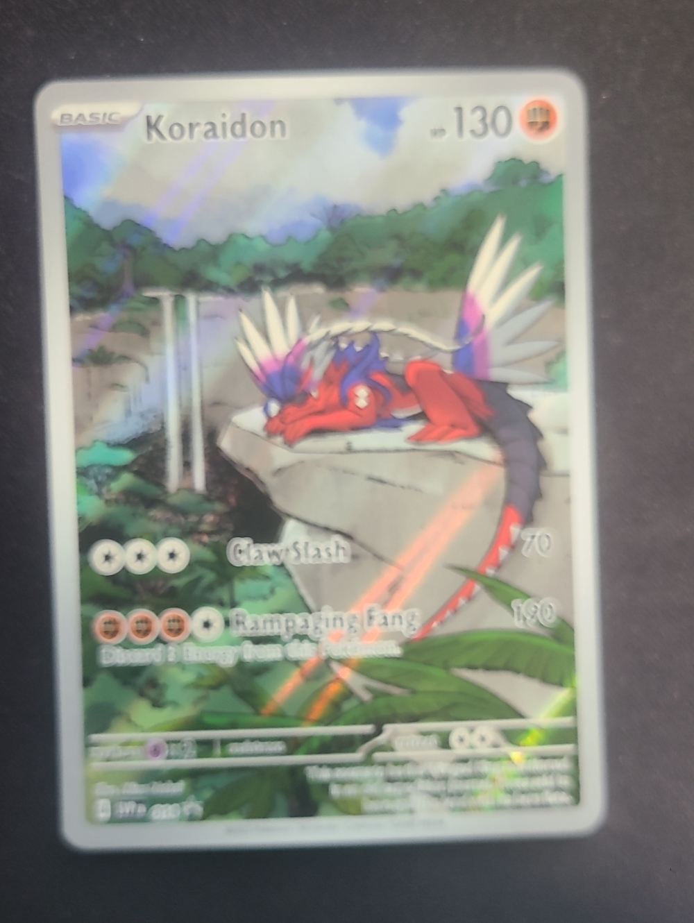 Pokemon Koraidon Red Purple White Holographic Card